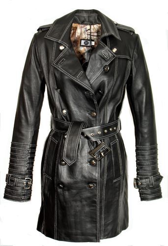 Trenchcoat als echtleder - trenchcoat,